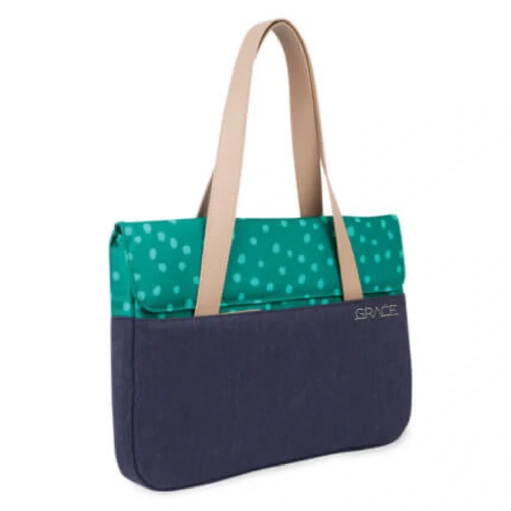 NWT Blue and Green Dot Computer Bag by STM